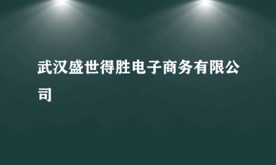 武汉盛世得胜电子商务